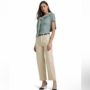 RALPH LAUREN High-Rise Relaxed Embroidered & Embellished Jeans Size 8 petite NWT